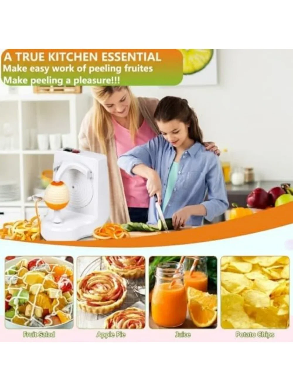 Automatic Electric Orange Peeler - Easy Fruit Peeler Machine for Quick Prep